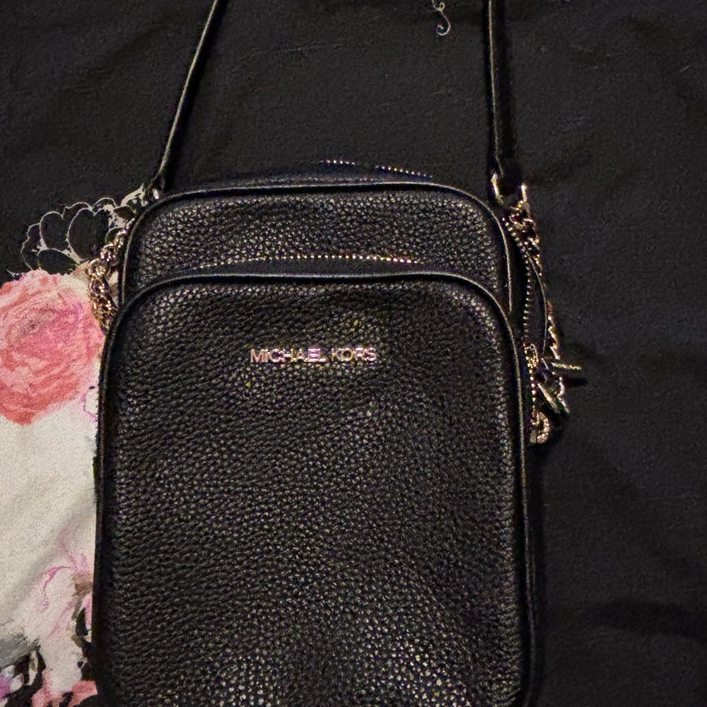 Michael Kors Textured Black Crossbody Bag